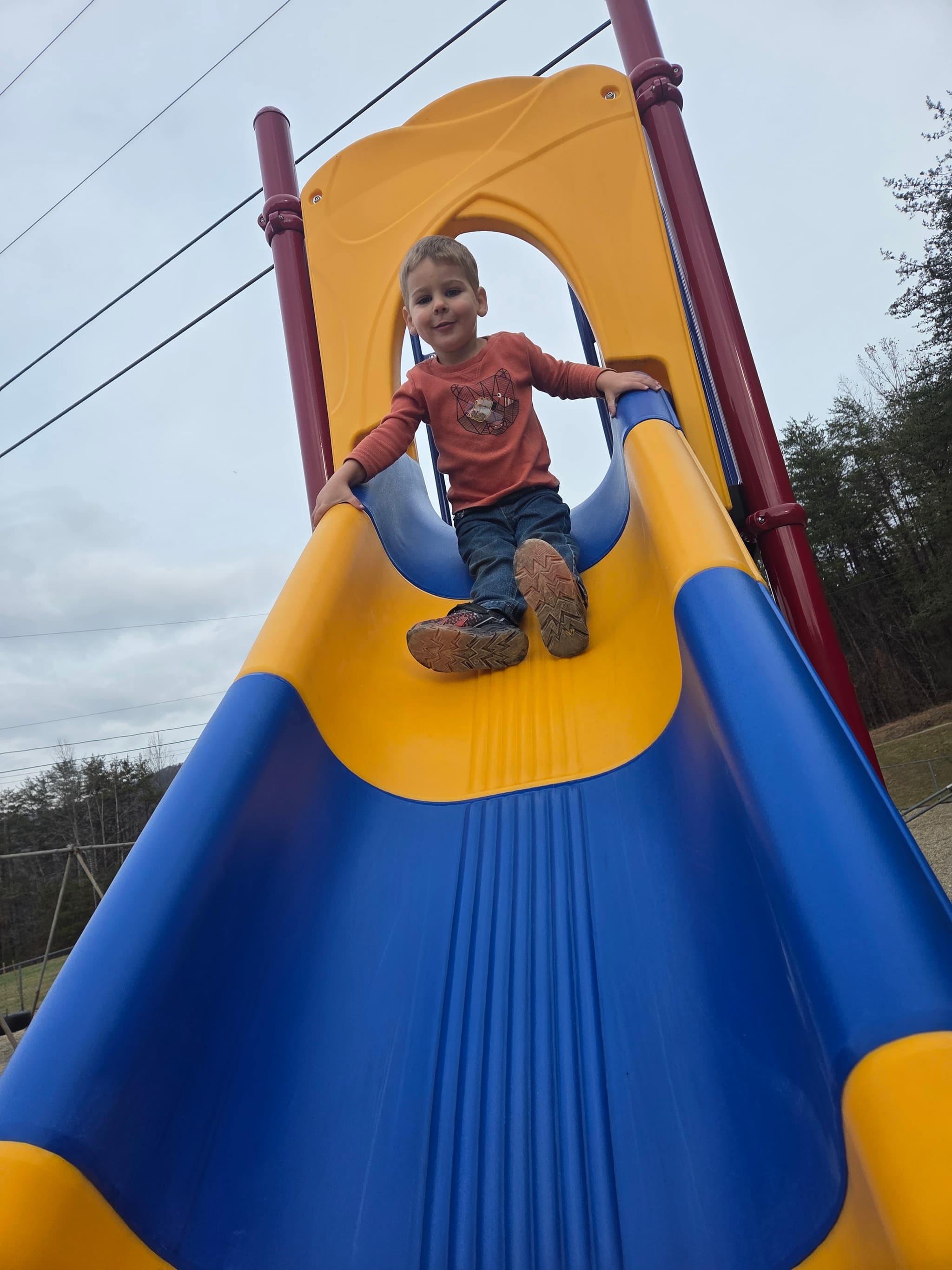 Child climbing on the playground